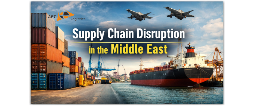 Supply chain disruption in the Middle East affecting ports, container cargo, and global maritime logistics
