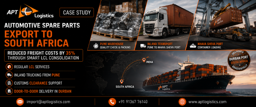 Automotive Spare Parts Export to South Africa | LCL Shipping Case Study