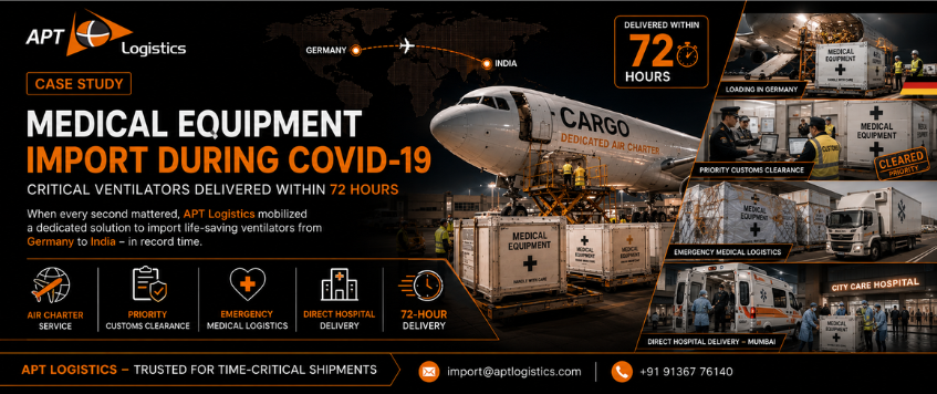 Medical Equipment Import During COVID-19 | Air Charter Logistics Case Study | APT Logistics