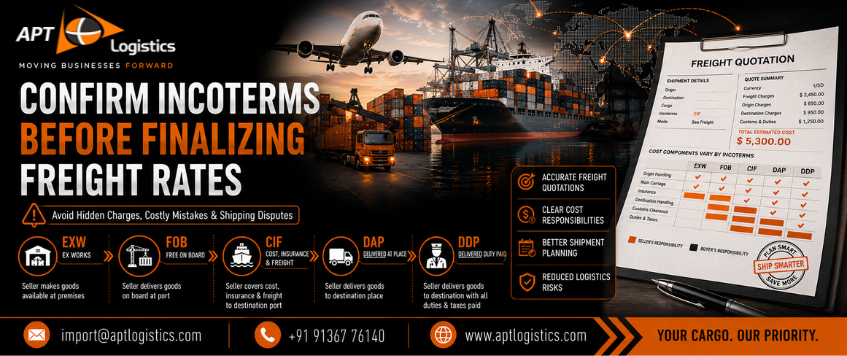 Logistic Tip: Confirm Incoterms before finalizing rates