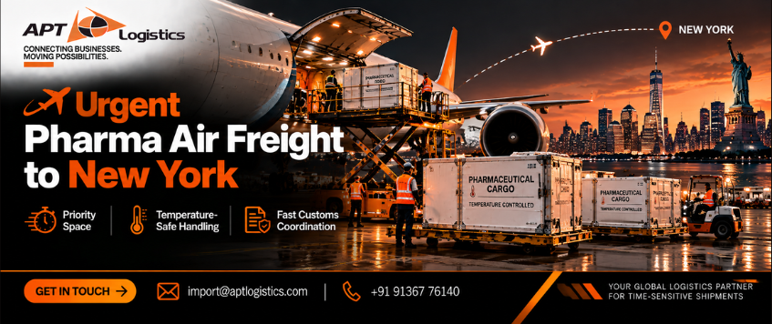 Urgent Pharma Air Freight to New York | APT Logistics